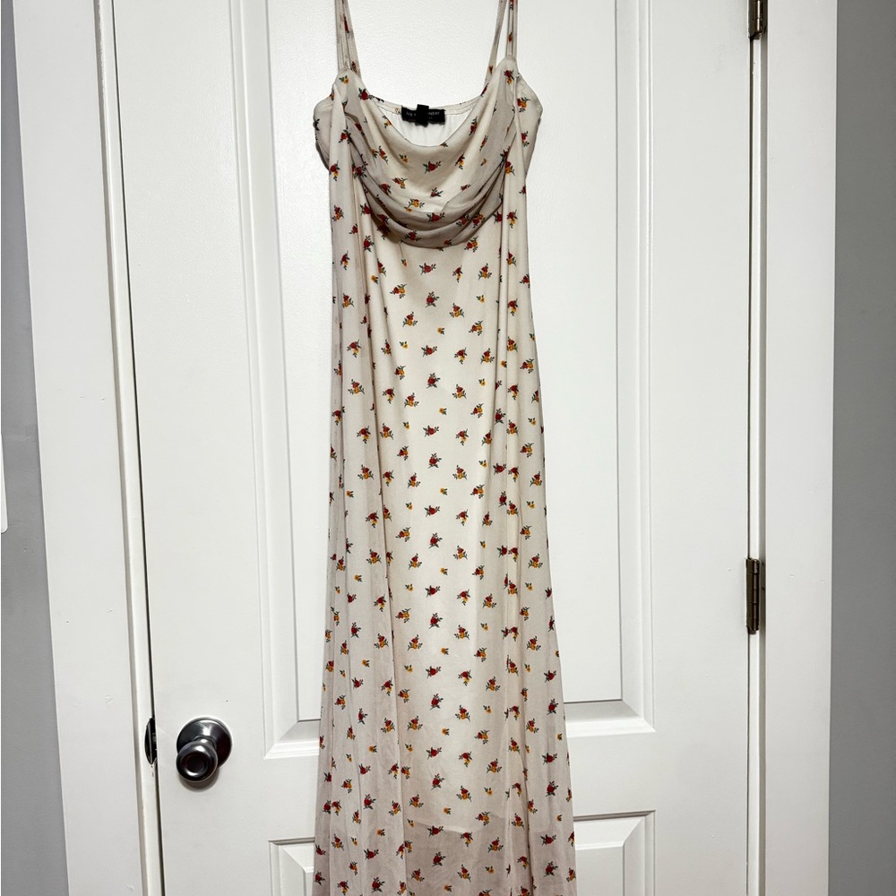 Floral Cream Maxi Dress